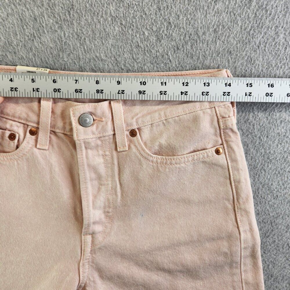 Levis Jeans Womens 27 Pink Wedgie Straight Acid Wash Button Fly Premium Denim - Picture 8 of 16